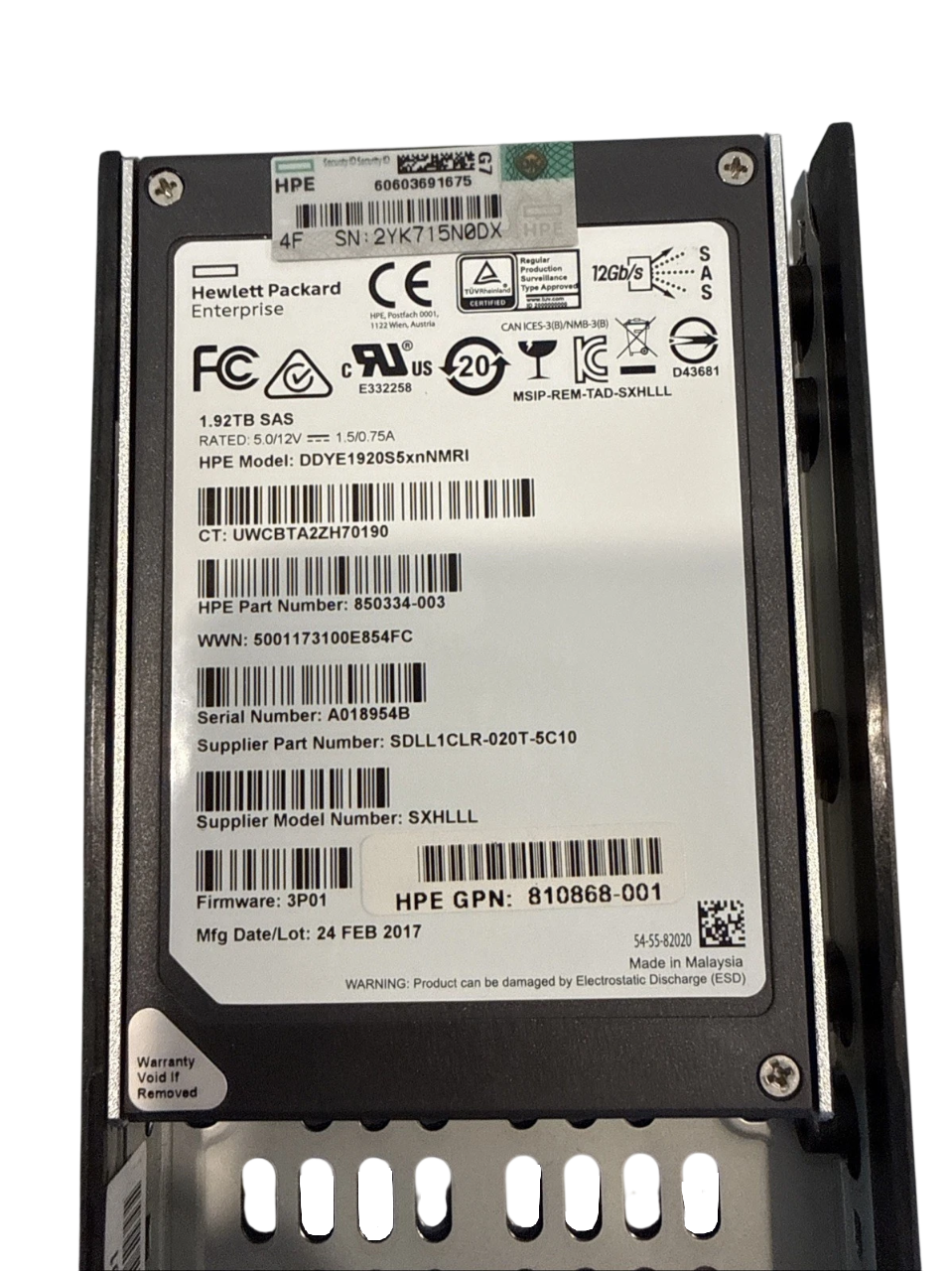 SSD 3PAR HP 1.92TB 2,5 SAS 12GB 873103-001 K2P89B K2P89A - Imagem 4