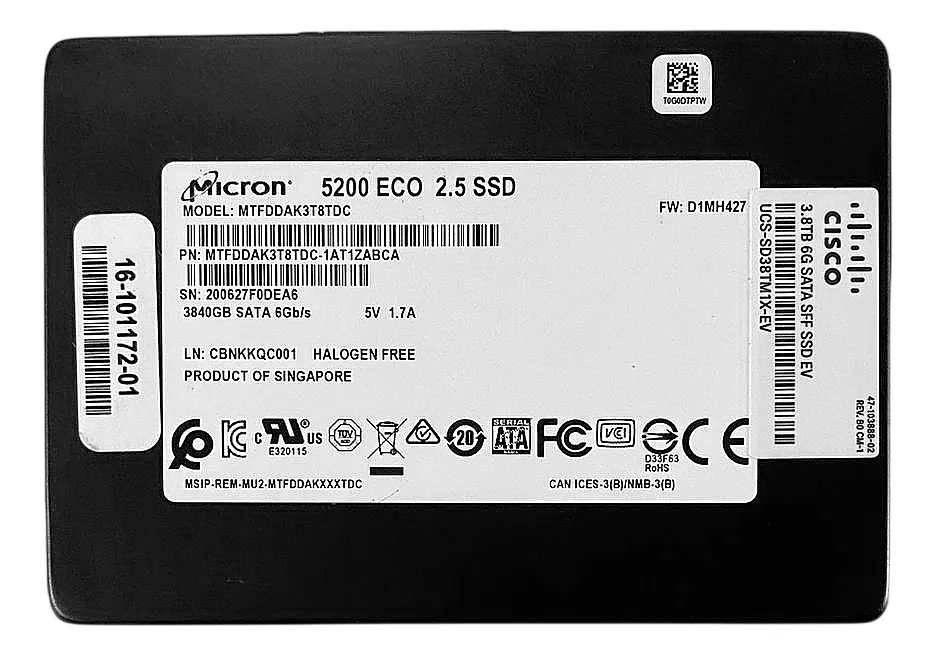 SSD Micron 3.8TB 2,5 SATA 6GPBs MTFDDAK3T8TDC NOVO - Imagem 2