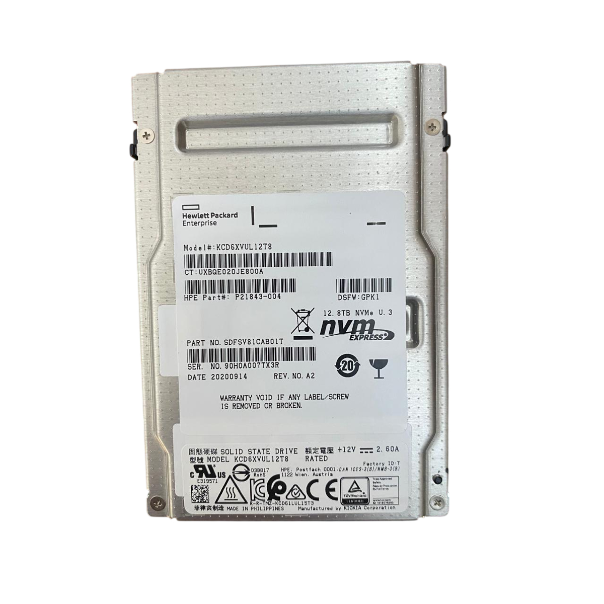 SSD Kioxia CD6 12.8TB 2,5 U.2 PCIe 4.0 NVMe KCD6XVUL12T8 NOVO - Imagem 3