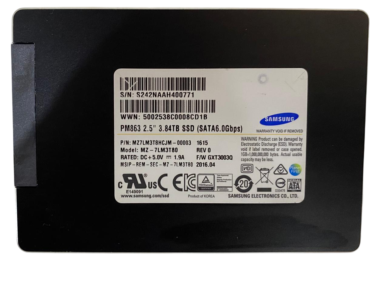 SSD Samsung PM863 3.84TB 2,5 SATA 6GBPs MZ-7LM3T80 MZ7LM3T8HCJM - Imagem 2