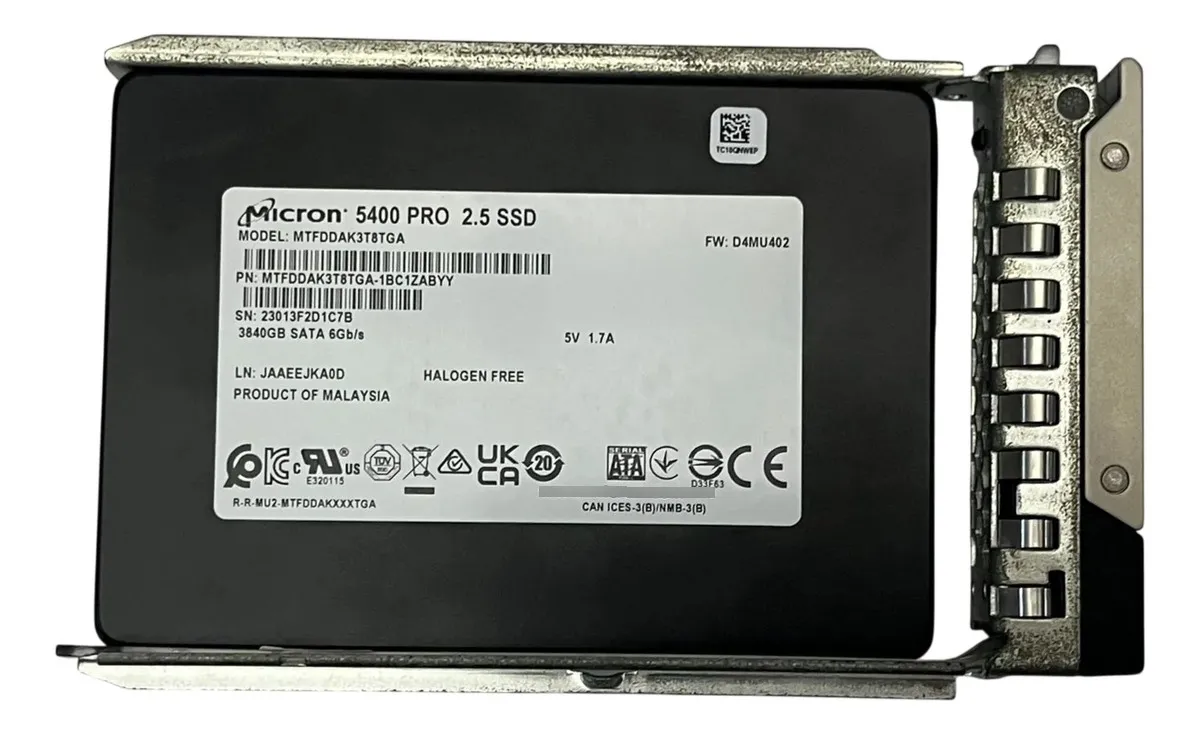 SSD Micron 5400 PRO 3.84TB 2,5 SATA 6GBPs MTFDDAK3T8TGA - Imagem 3
