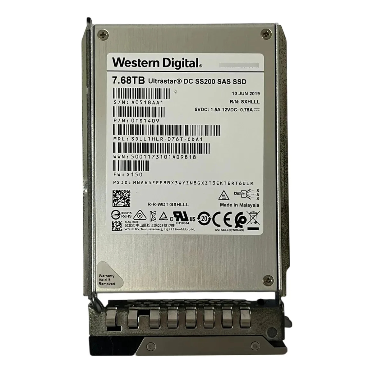 SSD WD Ultrastar SS200 7.68TB SAS 2,5 12GB 0TS1409 NOVO - Imagem 2