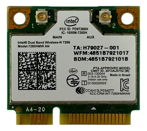 Placa Half Mini Intel Dual Band Wireless-AC 7260 7260HMW - Imagem 2