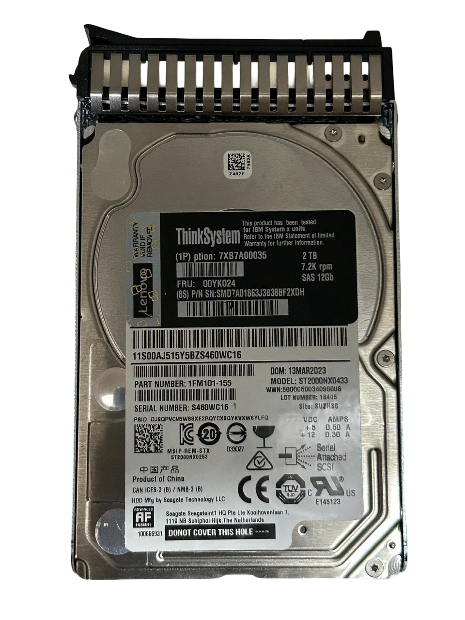 HD Lenovo 2TB 7.2K 2,5 SAS 12GB 00YK024 7XB7A00035 NOVO - Imagem 2