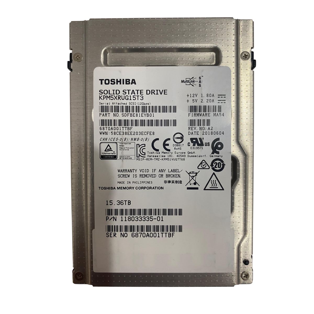 SSD Kioxia DELL 15.36TB SAS 12GBPs 2,5 118033335-02 KPM5XRUG15T3 - Imagem 2