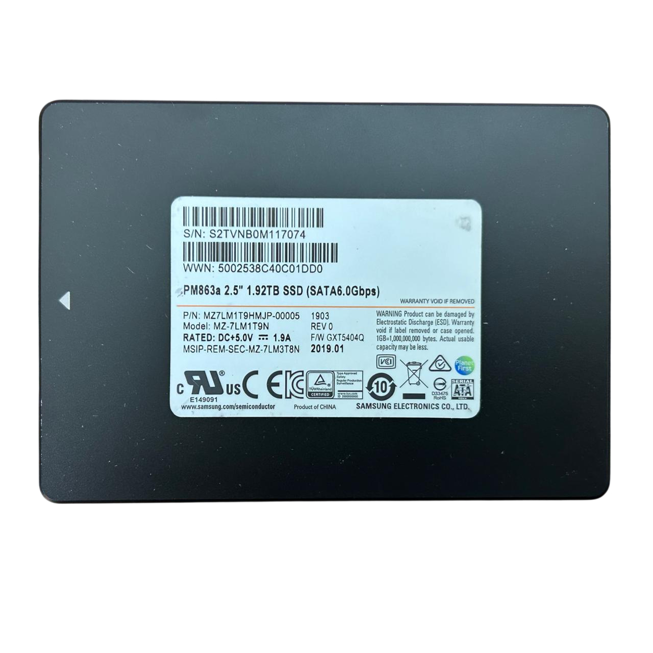 SSD Samsung PM893 1.92TB 2,5 SATA 6GBPs MZ-7LM1T9N MZ7LM1T9HMJP NOVO - Imagem 2