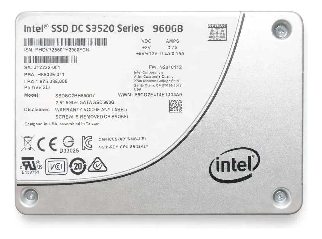 SSD Intel DC S3520 960GB 2,5 SATA 6GBPs SSDSC2BB960G7 NOVO - Imagem 2