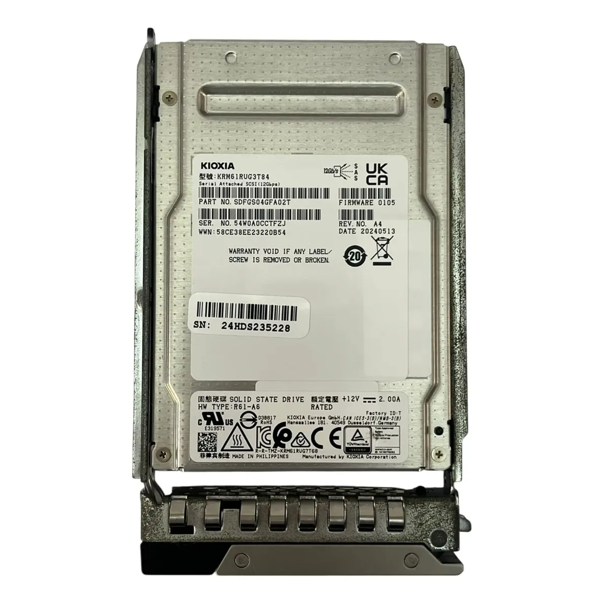 SSD Kioxia 3.84TB 2,5 SAS 12GBPs KRM61RUG3T84 - Imagem 2
