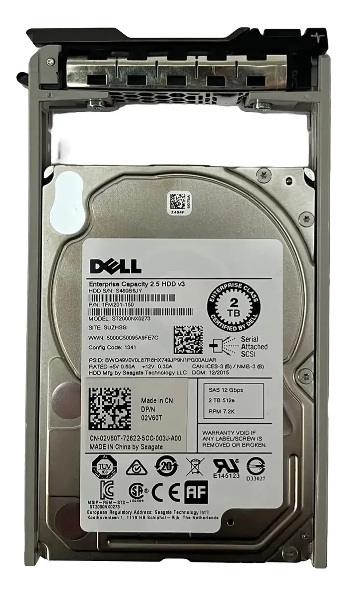 HD DELL 2TB 7.2K 2,5 SAS 12GBPs 02V60T 2V60T - Imagem 2