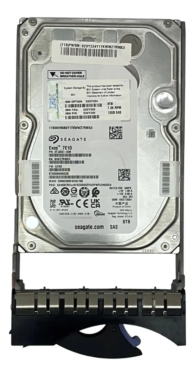 HD Seagate IBM Exos 8TB 7.2K 3,5 SAS 12GBPs ST8000NM022B 02XY234 - Imagem 2